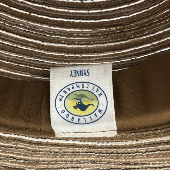 ? Wallaroo Sun Hat | Neutral Striped Straw | Packable Coastal Cloche | UPF